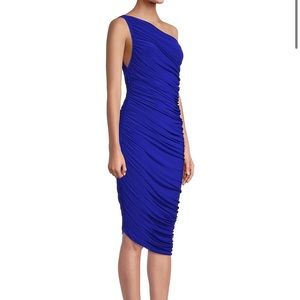 NWT - Norma Kamali Diana Ruched One-Shoulder Midi-Dress